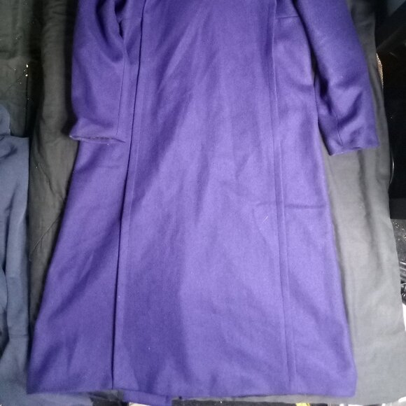 Vintage Stephane Matthews Double Breast Wool Overcoat Purple - Picture 8 of 8